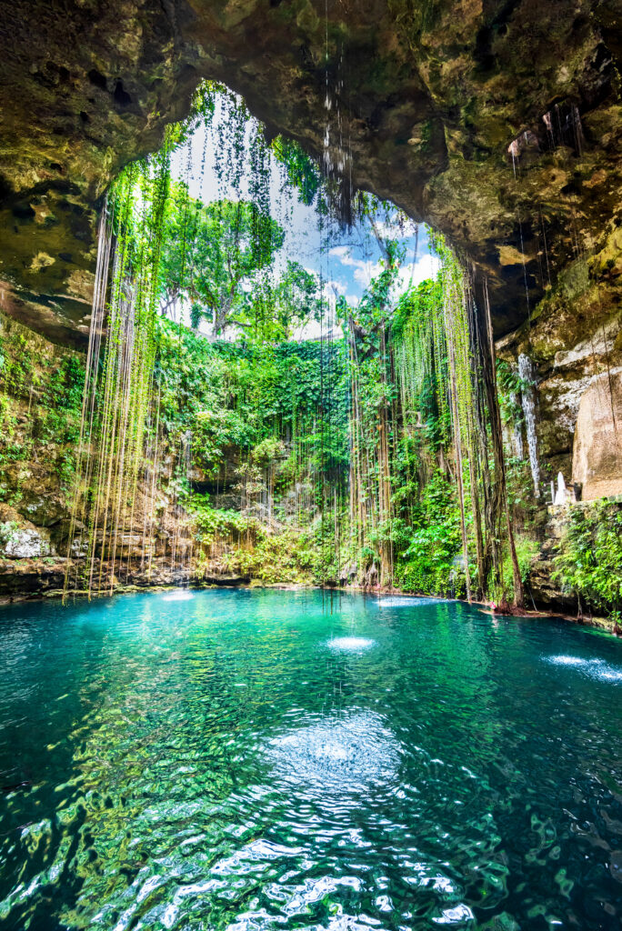 ik kil cenote, yucatan peninsula in mexico